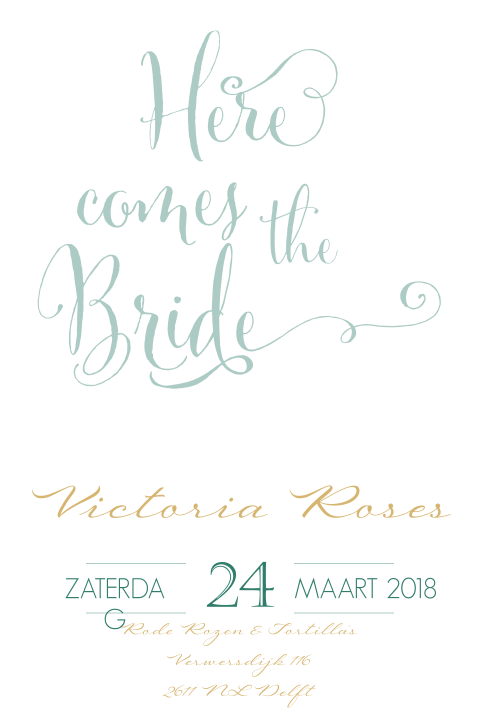 Trendy bridal shower uitnodiging in kalligrafie en taupe