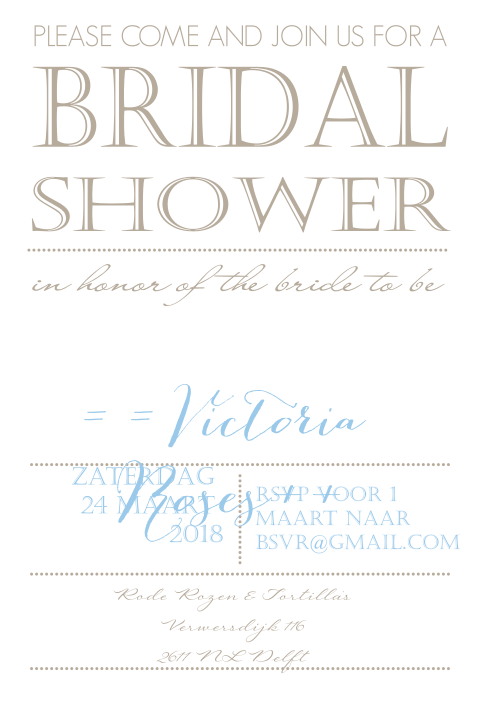 Bridal shower uitnodiging