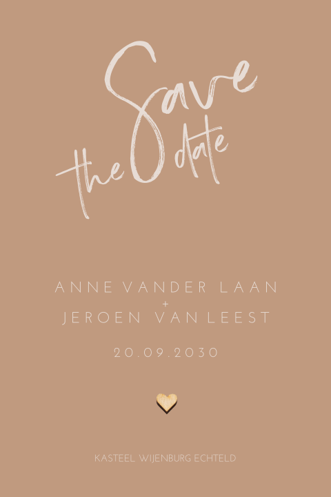 Stoere save the date kaart